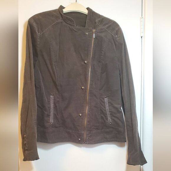 Size 8 Olsen Europe Brown Corduroy Blazer Jacket and Textured Fabric 98% Cotton - Picture 13 of 13